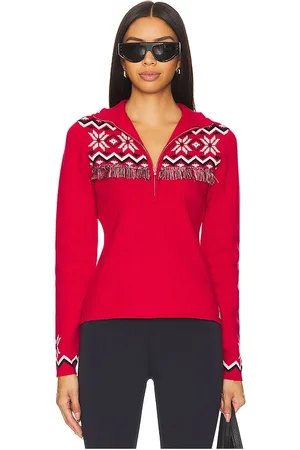 The Upside Keystone Blanche Half Zip Sweatshirt in Red. - size L (also in M, S, XS)