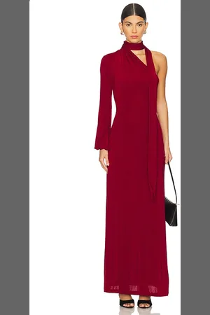 Leslie Amon Scarf Maxi Dress in Burgundy. - size L (also in M, S, XS)