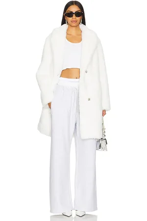 MORE TO COME Elaine Faux Fur Coat in White. - size L (also in M, S, XL)