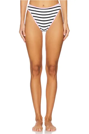 Frankies Bikinis Beck Terry Bikini Bottom in Black. - size L (also in M, S, XS)
