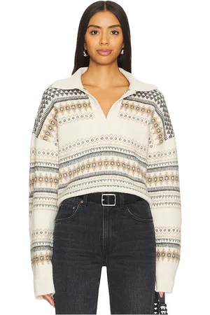 Tularosa Maliah Fairisle Sweater in Ivory. - size L (also in M, S, XS)