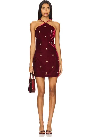 MISA Camille Dress in Burgundy. - size L (also in S, XL, XS)