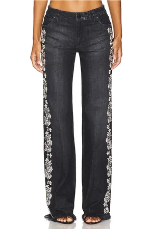 ALICE+OLIVIA Roxie Embellished Jean in Black. - size 25 (also in 29)