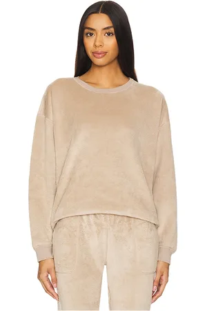 Eberjey Reversible Plush Sweatshirt in Beige. - size L (also in M, S, XL)