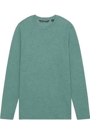 Travis Mathew Cloud Waffle Crew Long Sleeve Tee in Green. - size L (also in M, S, XL/1X)
