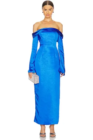 Runaway The Label Arielle Maxi Dress in Blue. - size L (also in M, S, XL/1X, XS)