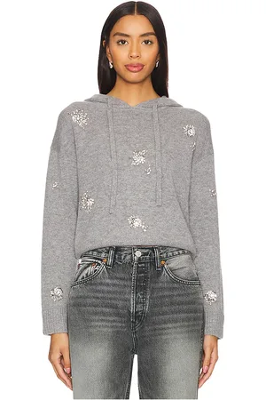 Simkhai Karmen Embellished Hooded Top in Grey. - size M (also in S, XS)