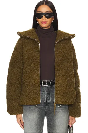 Varley Wilkins Sherpa Puffer Jacket in Olive. - size M (also in S, XS)