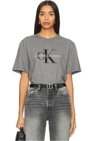 Calvin Klein Short Sleeve Hero Monologo Tee in Grey. - size L (also in M, S, XL/1X)