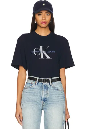 Calvin Klein Short Sleeve Hero Monologo Tee in Blue. - size L (also in M, S, XL/1X)