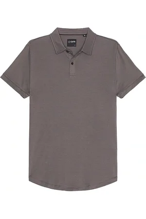 Cuts Short Sleeve Polo in Charcoal. - size L (also in M, S)