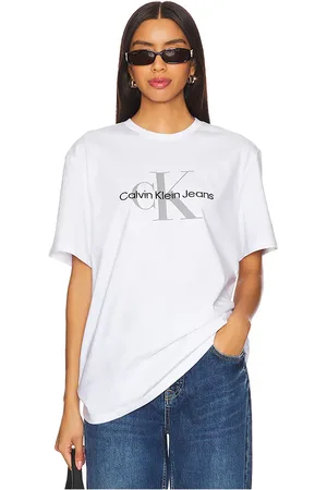 Calvin Klein Short Sleeve Hero Monologo Tee in White. - size L (also in M, S, XL/1X)