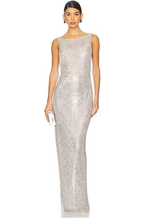 Retrofete Asha Dress in Metallic Silver. - size L (also in M, S, XL)