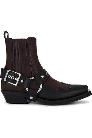 Ganni Western Boot Bicolor in Chocolate. - size 39 (also in 40, 41)