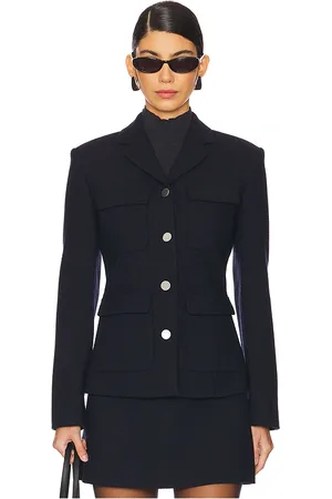 THEORY Long Sleeve Military Jacket in Navy. - size 10 (also in 2, 4, 8)