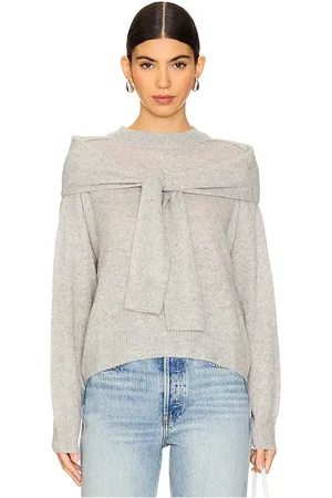 NAADAM Featherweight Cashmere Layered Crewneck Sweater in Grey. - size M (also in S)