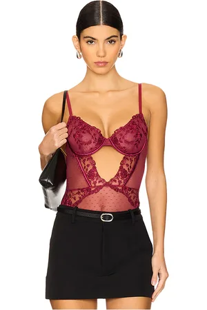 Kat The Label Nicolette Bodysuit in Burgundy. - size L (also in M, S, XL)