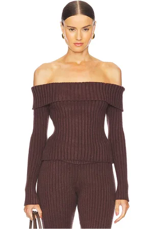 DANIELLE GUIZIO Thalia Rib Off The Shoulder Sweater in . - size M (also in S, XL, XS)