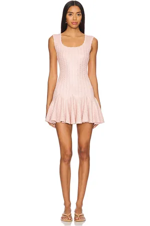 LOVESHACKFANCY Maryanne Dress in Pink. - size L (also in M, S, XL)