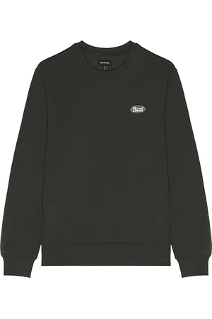 Brixton Parsons Patch Crew Neck Sweatshirt in Charcoal. - size M (also in S)