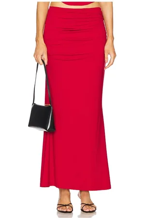 Runaway The Label Terrie Maxi Skirt in Red. - size L (also in S, XS)