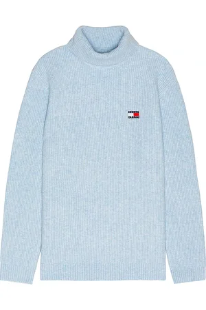 Tommy Hilfiger Slim Roll Neck Badge Sweater in Baby Blue. - size L (also in M, S, XL/1X)