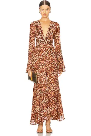 Runaway The Label Sari Maxi Dress in Brown. - size L (also in M, S, XL/1X, XS)