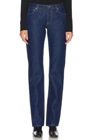 GRLFRND Isabel Low Rise Straight in Denim-Dark. - size 23 (also in 24, 25, 26, 27, 28, 29, 30, 31, 32)
