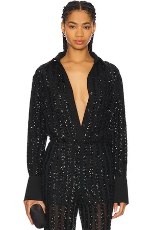 SANS FAFF Striped Sequin Long Sleeve Blouse in . - size M (also in S, XS)