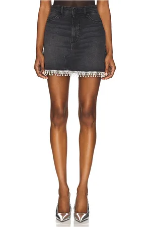 GOOD AMERICAN Aline Skirt With Crystal Trim in Black. - size 14 (also in 16, 2, 4, 6)
