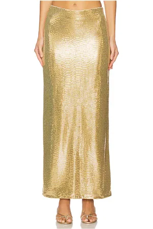 Show Me Your Mumu Saturday Skirt in Metallic Gold. - size M (also in S, XL, XS)