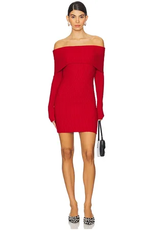 Frankies Bikinis Midnight Knit Mini Dress in Red. - size L (also in M, S, XS)