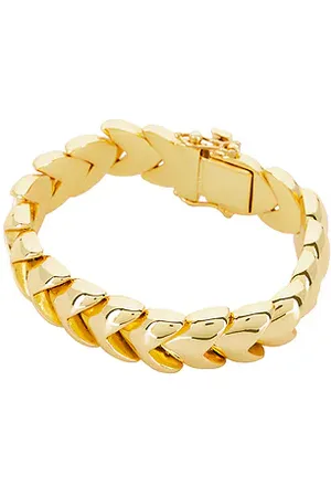 ANINE BING Layered Heart Chain Bracelet in Metallic .