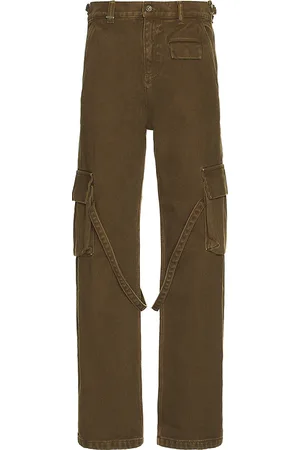 FLÂNEUR Phone Pocket Cargo Pants in Olive. - size M (also in S, XL/1X)