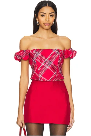 LOVESHACKFANCY Maryjane Top in Red. - size 0 (also in 10, 12, 2, 4, 6, 8)