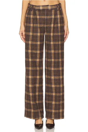 DANIELLE GUIZIO Willow Tartan Pant in Brown. - size S (also in XS)