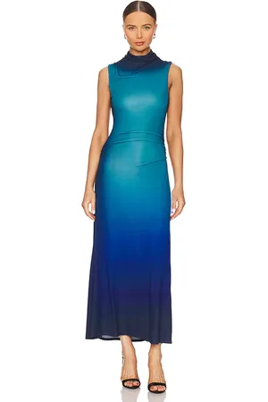 Simkhai Aldina Sleeveless Midi Dress in Teal. - size L (also in M, S, XL, XS)