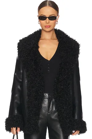 SER.O.YA Roxanne Faux Fur Leather Coat in . - size L (also in M, S)