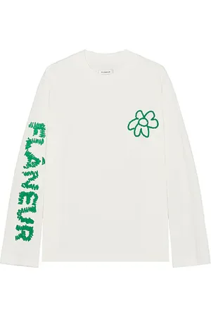FLÂNEUR Flower Doodle Long Sleeve T-Shirt in . - size L (also in XL/1X)