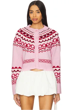 LOVESHACKFANCY Shantae Cardigan in Pink. - size S (also in XL, XS)