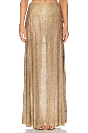 ALEXIS Franca Hotfix Skirt in Metallic Gold. - size M (also in S, XS)