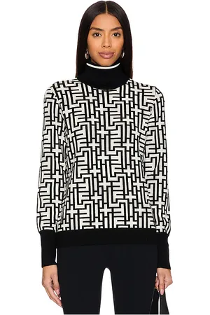 Bogner Maira Knitted Pullover Top in Black,White. - size L (also in M, XL, XS)