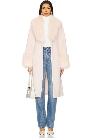Unreal Fur Faux Fur Paris Coat in Blush. - size L (also in M, S, XS)