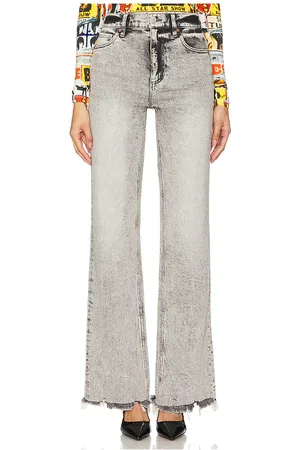 ALICE+OLIVIA Delancey High Rise Relaxed Boot Cut Jean in Grey. - size 25 (also in 26, 27, 29, 30)