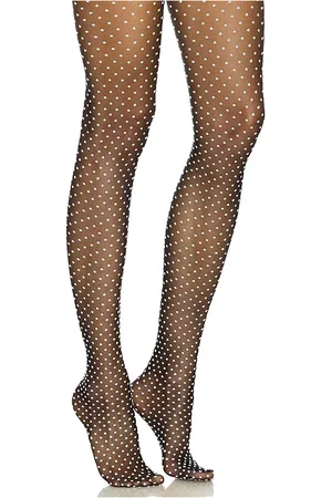 Wolford Satin Touch Dots Tights in Black. - size S (also in XS)
