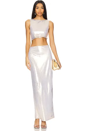 superdown Pearl Maxi Set in Metallic Gold. - size L (also in M, S, XS)