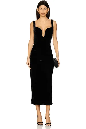Bardot Brooklyn Velour Midi Dress in . - size 10 (also in 12, 2, 4, 6, 8)