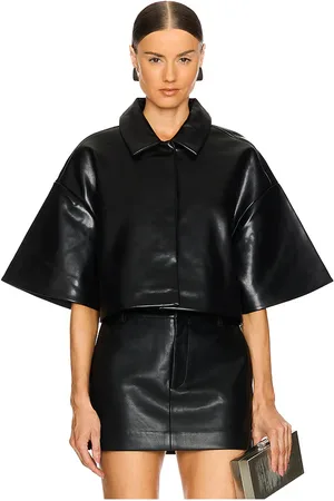 SER.O.YA Adi Faux Leather Cropped Jacket in . - size M (also in S)