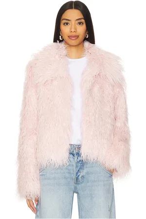 Unreal Fur Faux Fur Saint Tropez Coat in Blush. - size M (also in S, XS)
