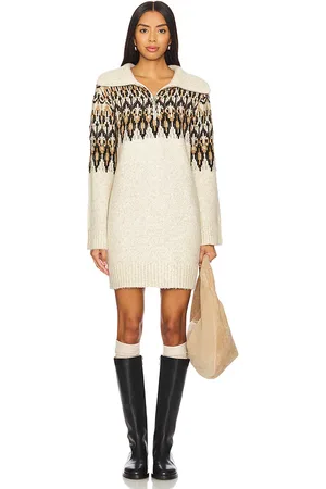 Steve Madden Essa Sweater Dress in Cream. - size L (also in M, S, XL, XS)